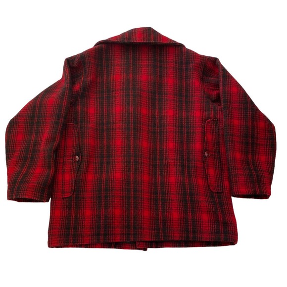 Vtg Woolrich 503 Mackinaw Coat Men's 44 Heavy Red Buffalo Plaid Barn Hunting - Picture 3 of 12